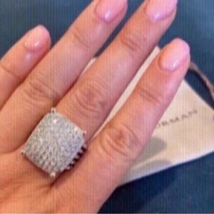 David Yurman Silver Diamond Ring sz8